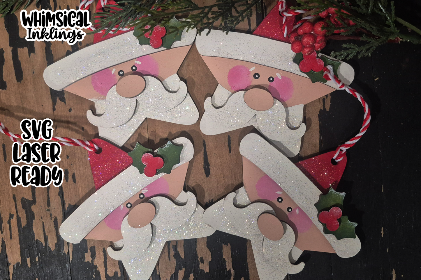 Star Santa Ornament Laser SVG