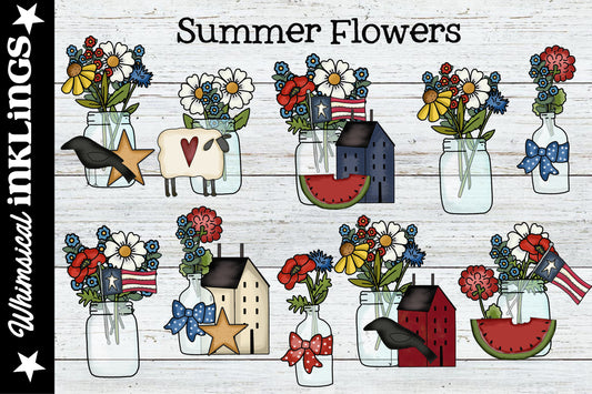 Summer Flowers Sublimation Clipart