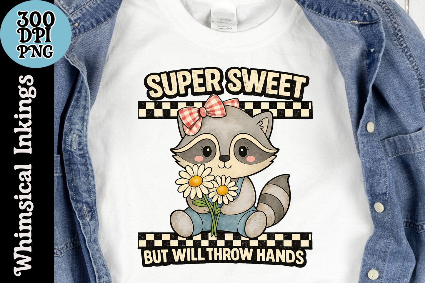 Super Sweet Raccoon DTF Design