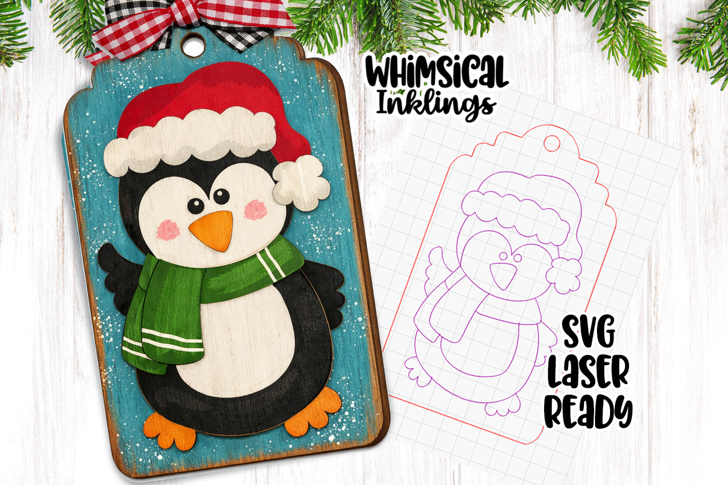 Sweater Penguin Tag Laser SVG