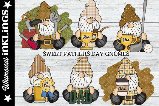 Sweet Father's Day Gnomes Sublimation Clipart