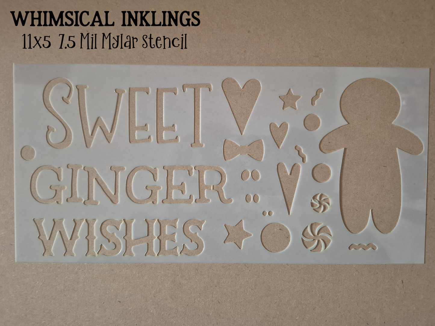 Gingerbread Wishes Stencil |Ginger Stencil