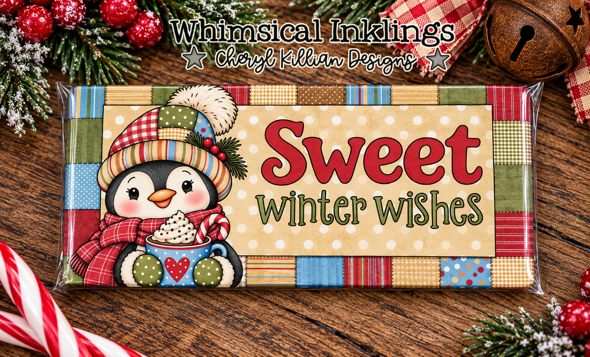 Sweet Winter Wishes Penguin Candy Bar Wrapper