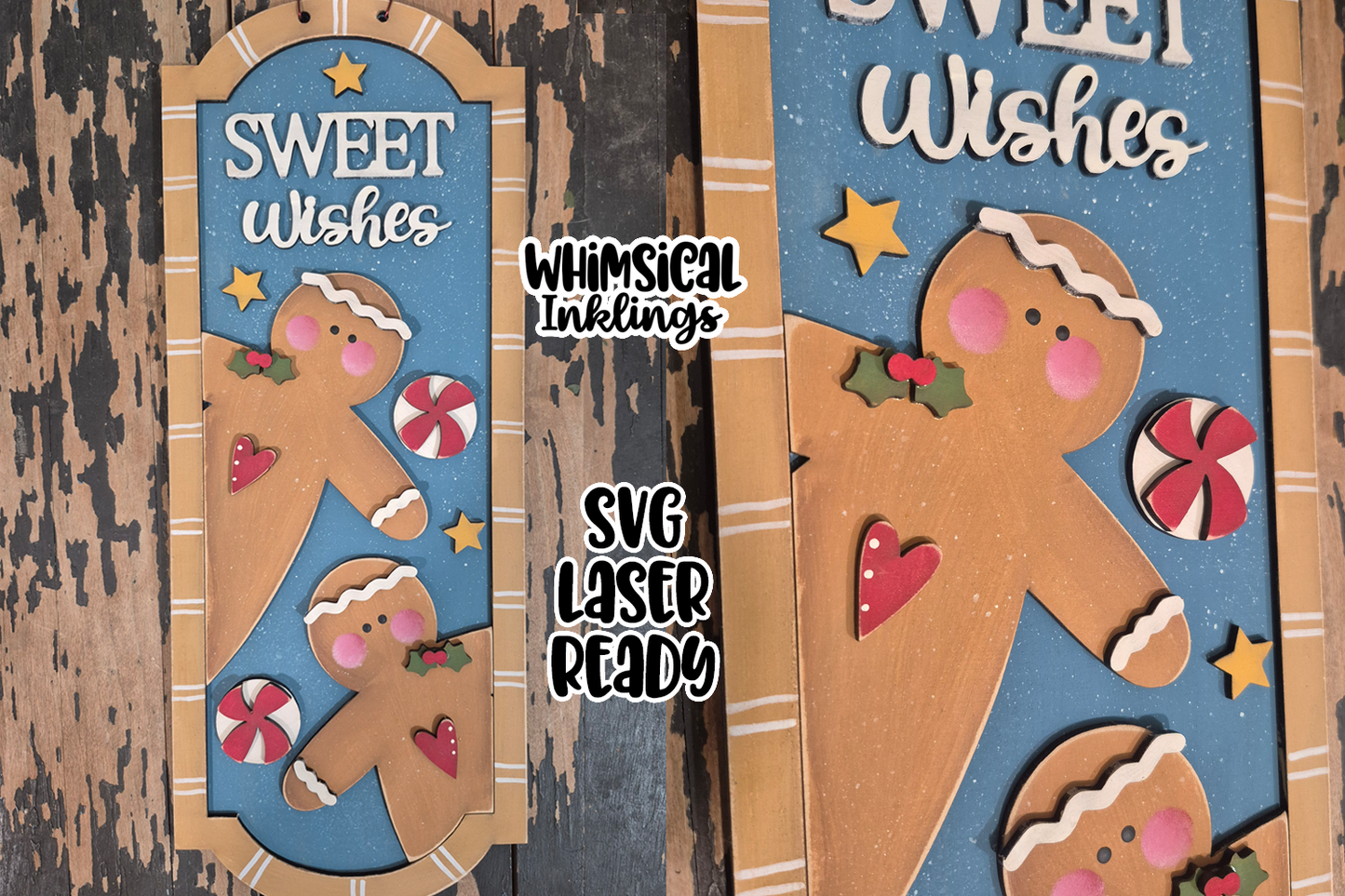 Sweet Wishes Prim Ginger Sign Laser SVG