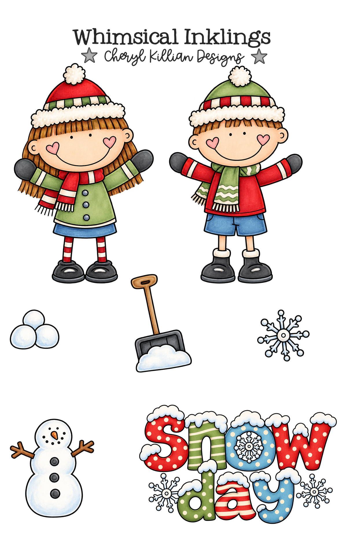Sweetie Kids Clipart and Sticker Printables
