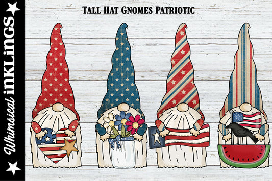 Tall Hat Gnomes Patriotic Sublimation Clipart