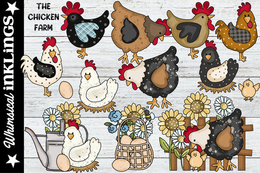 The Chicken Farm Sublimation Clipart| Farm
