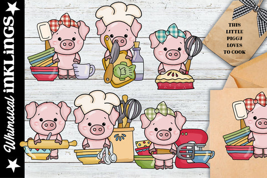 This Little Piggy Loves To Cook Sublimation Clipart| Food| Cooking| Kitchen