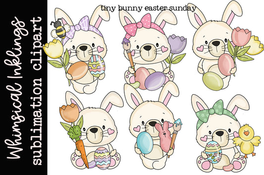 Tiny Bunny Easter Sunday Sublimation Clipart| Easter