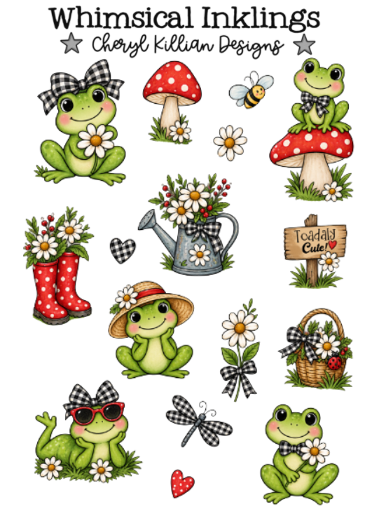 Toadally Cute Sticker Pack| Frog Stickers