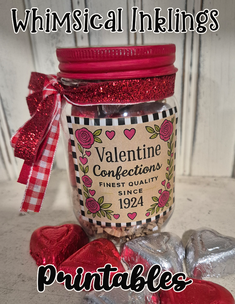 Valentine Confections Printable Label Set| Valentines Day Labels