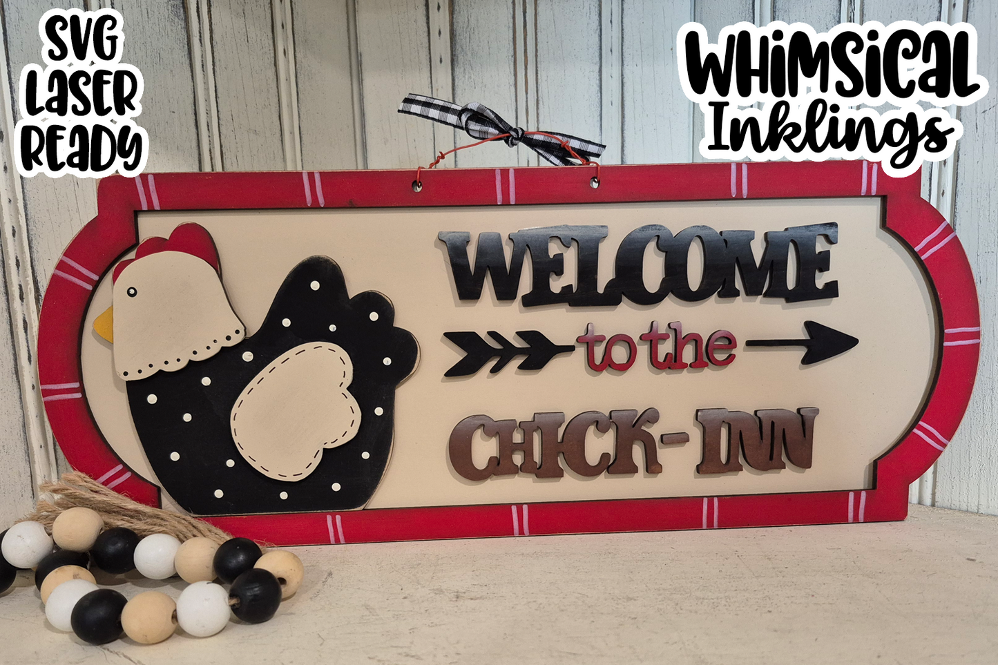 Welcome To The Chick-Inn Sign Laser SVG| Farmhouse Laser SVG
