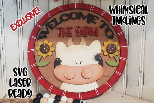 Welcome To The Farm Cow Sing Laser SVG| EXCLUSIVE