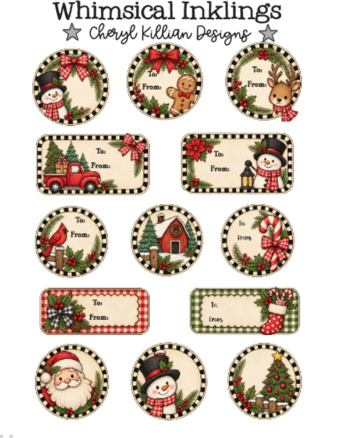 Whimsical Christmas Gift Sticker Pack| Christmas Stickers