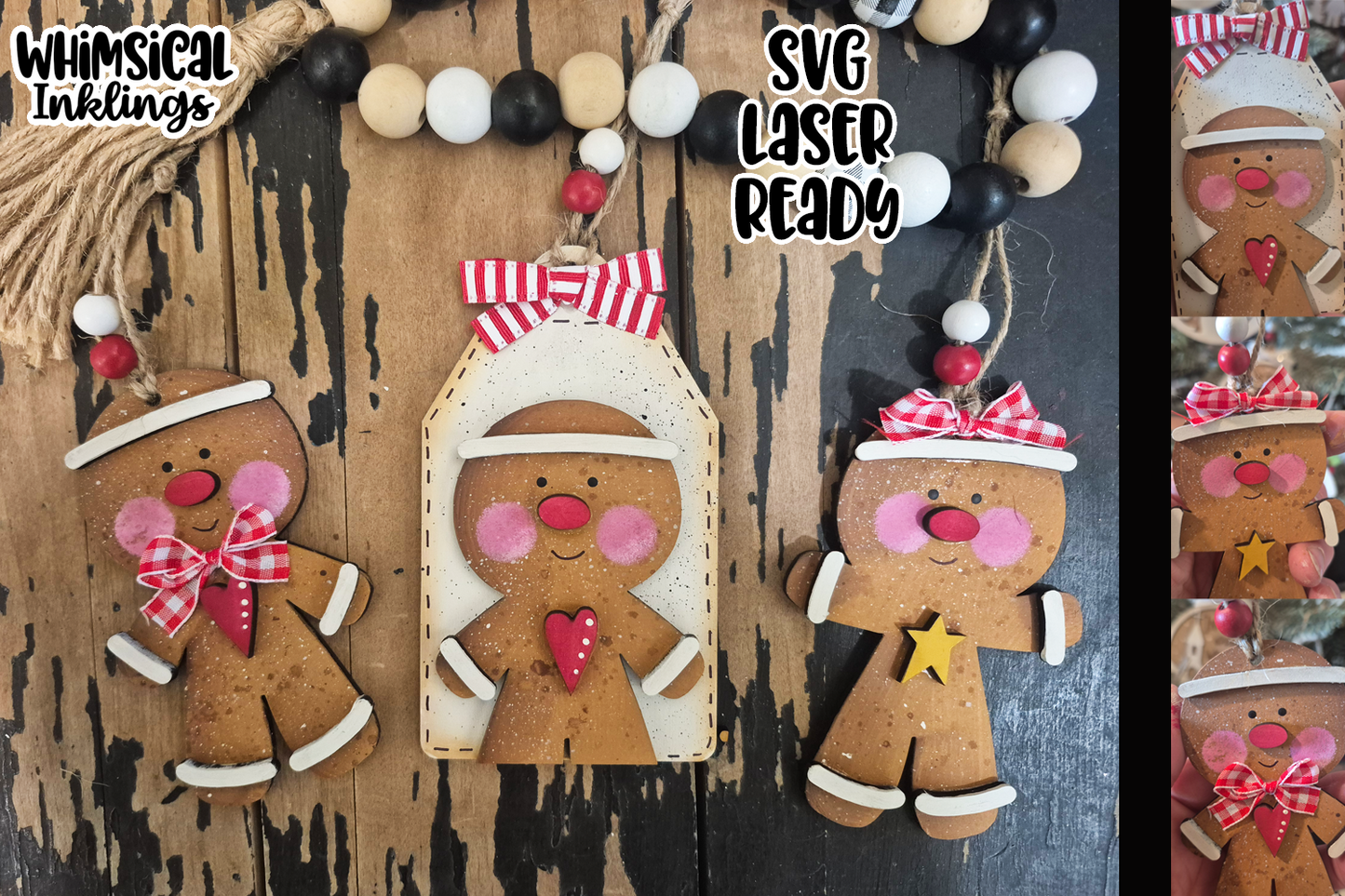 Whimsical Ginger Ornaments Laser SVG