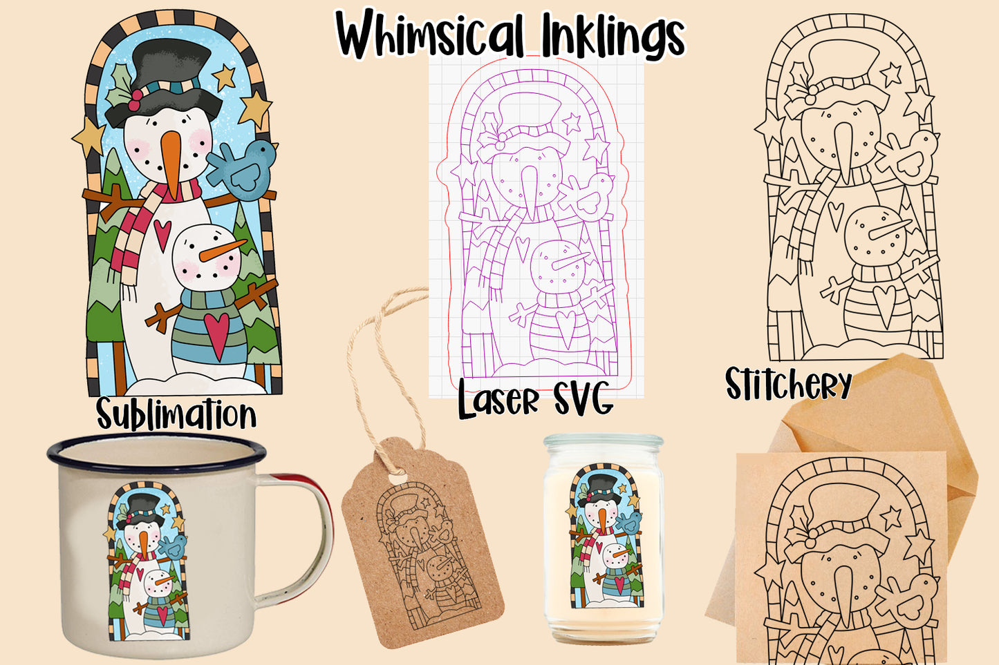 Winter Friends Laser SVG| Stitchery| Sublimation