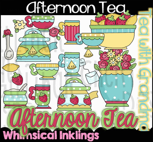 Afternoon Tea Sublimation Clipart| Tea party