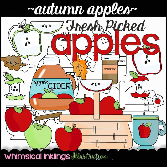 Autumn Apples Sublimation Clipart