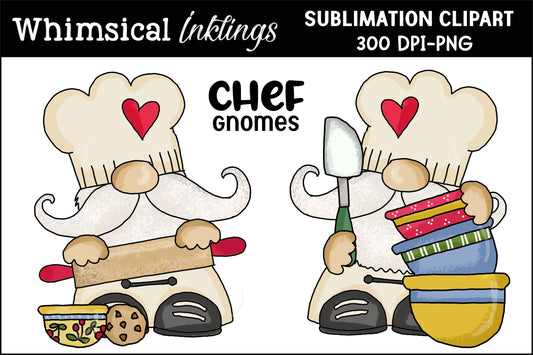 Chef Gnomes Sublimation| Chef Clipart| Kitchen Sublimation