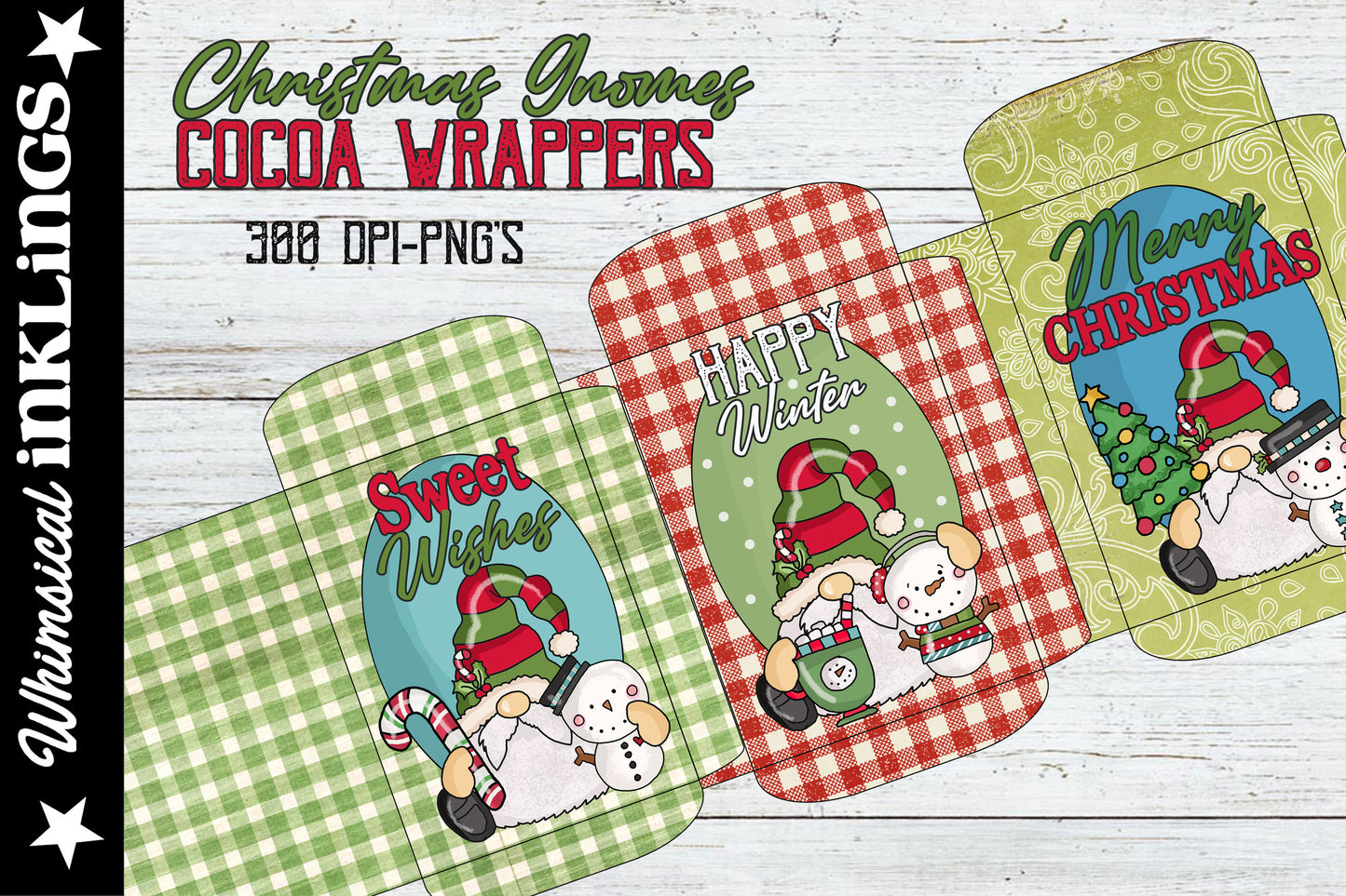 Christmas Gnomes Cocoa Wrappers
