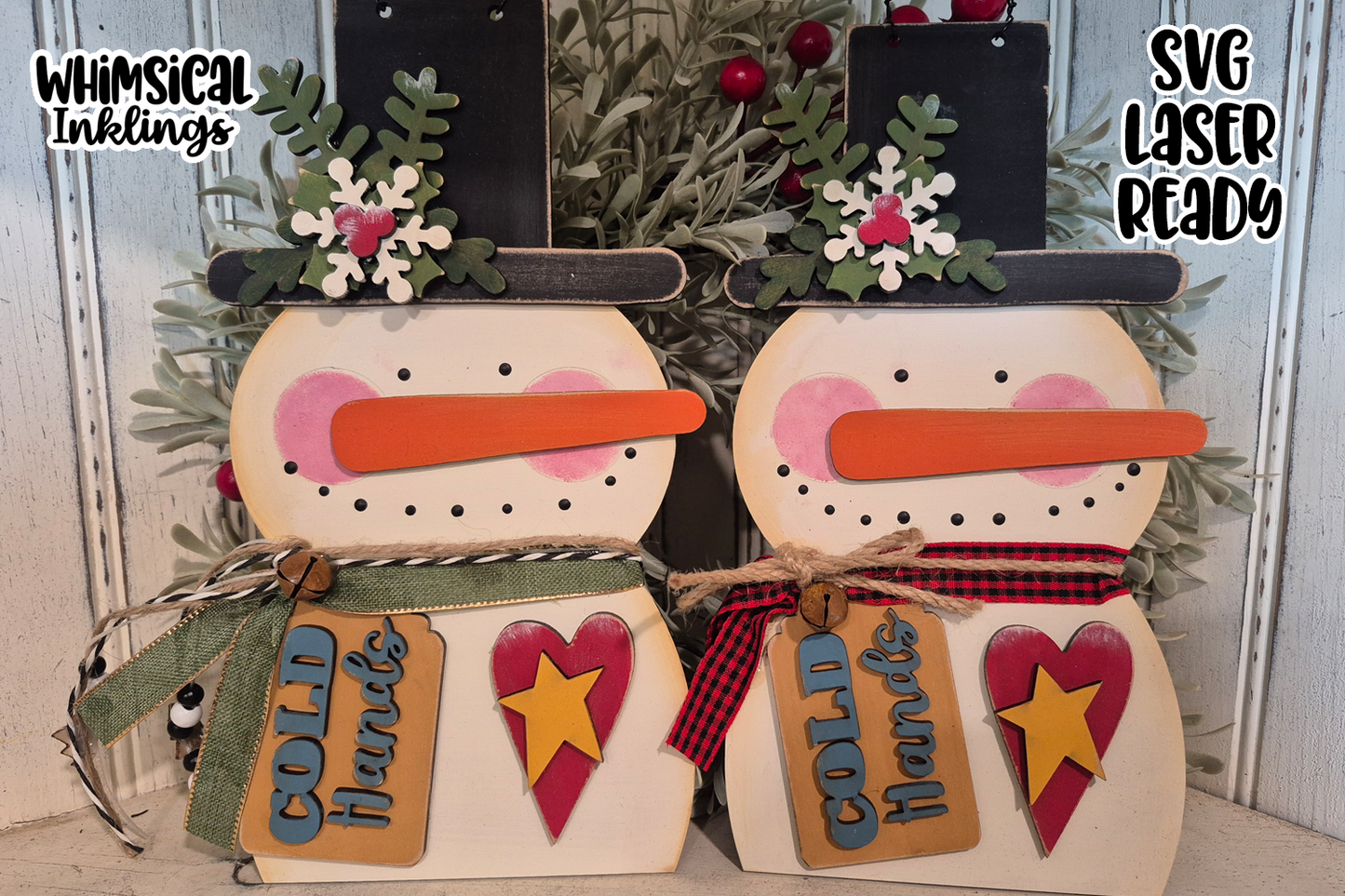 Cold Hands Snowman Sign Laser SVG