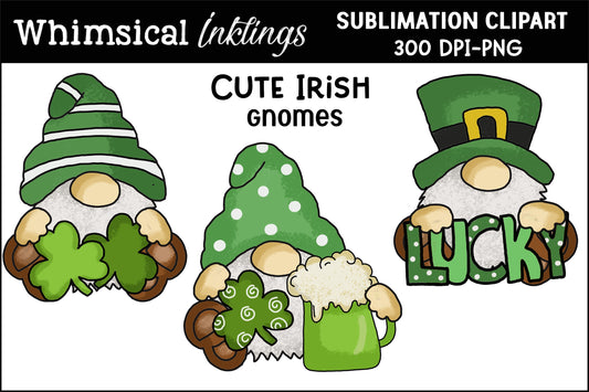 Cute Irish Gnomes| St. Patrick's Day Gnomes|Irish Sublimation