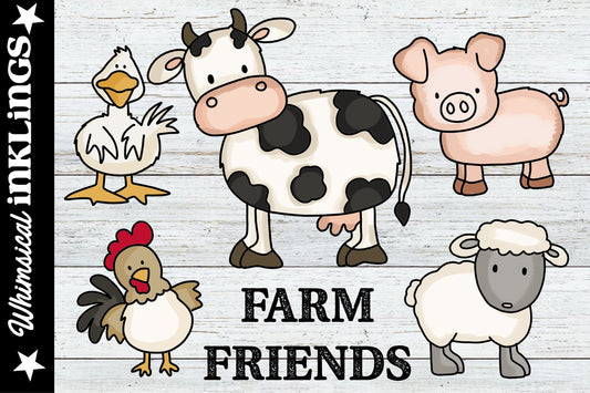 Farm Friends Sublimation Clipart| Farm Animals