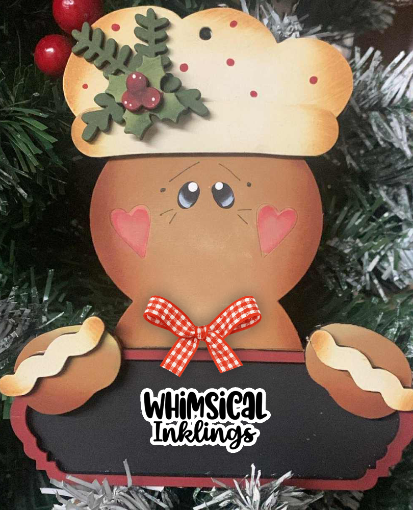 Gingerbread Baker Ornament Laser SVG