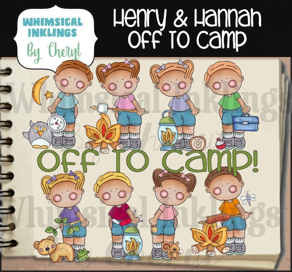 Henry and Hannah Clipart Bundle | Sublimation Bundle| Kid Clipart| Teacher Clipart
