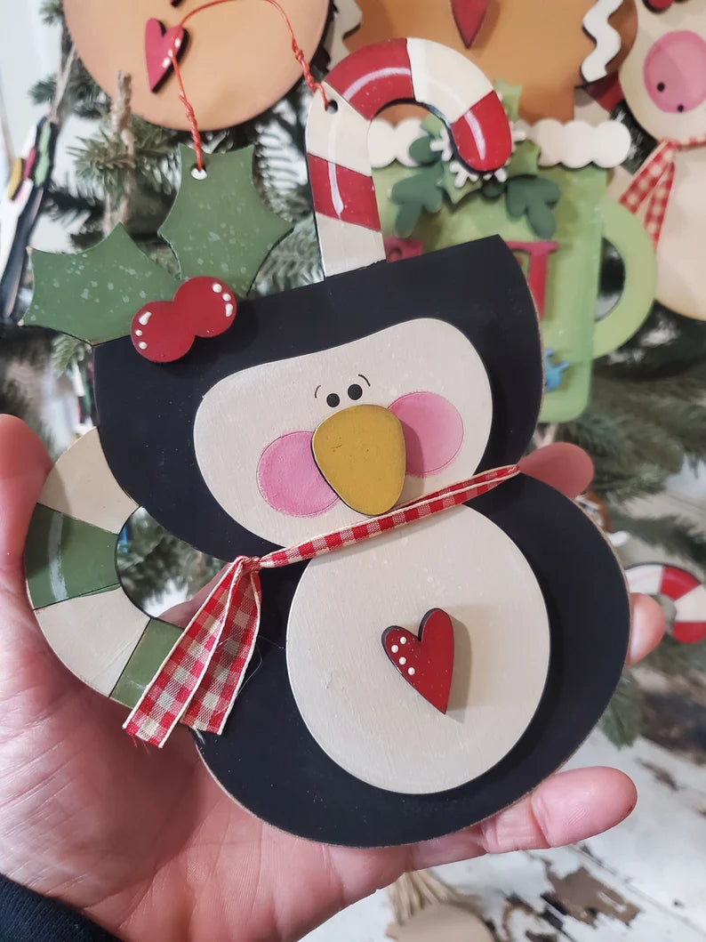 Penguin Mug Ornament DIY Wood Kit