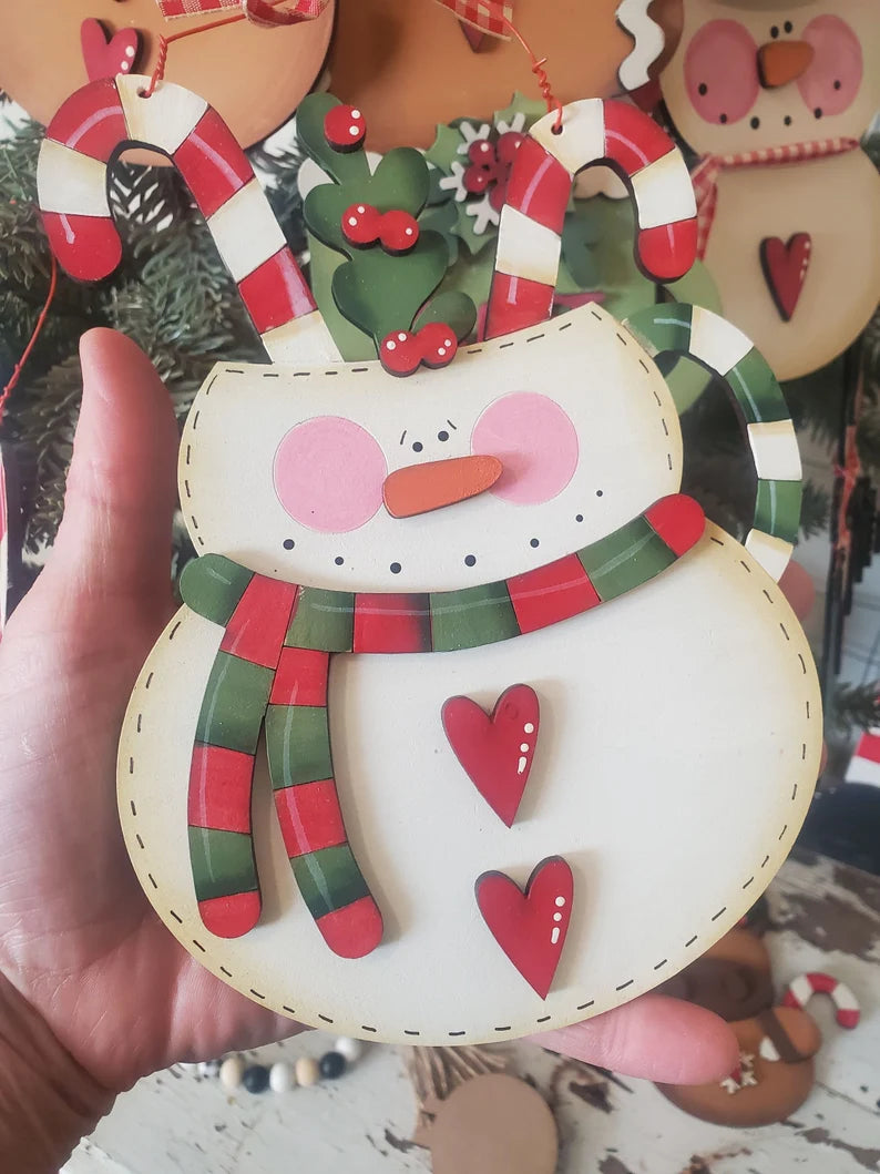 Pretty Snowman Mug Ornament Laser SVG | Christmas Laser SVG