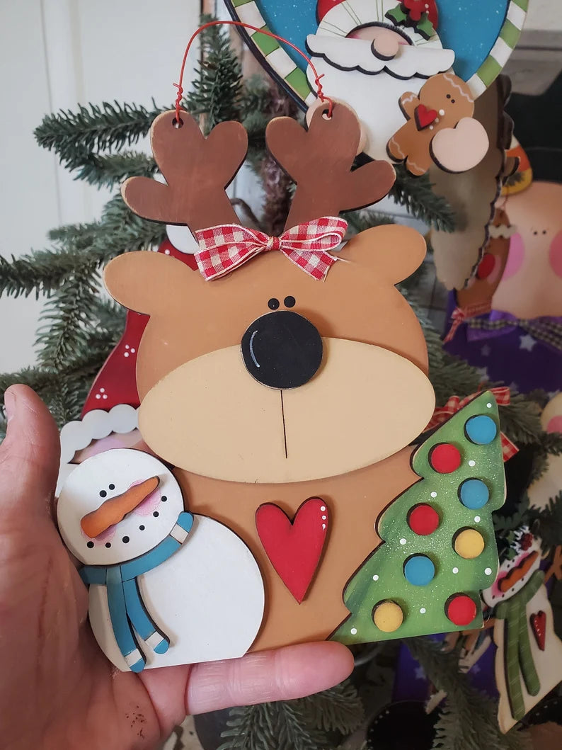 Christmas Tree Reindeer Ornament Laser SVG | Christmas Laser SVG