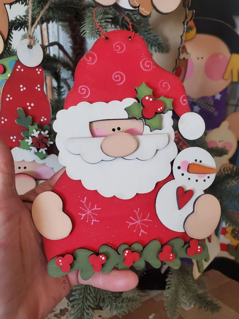 Santa Snowman Ornament Laser SVG | Christmas Laser SVG