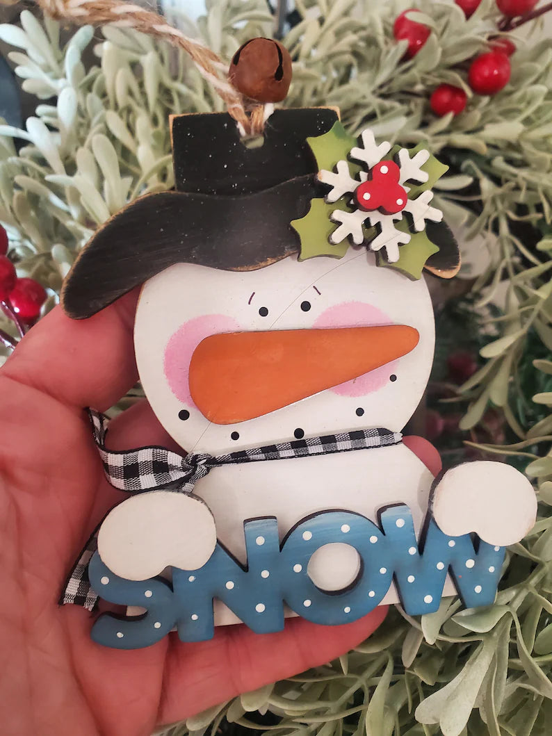 Snow Snowman Ornament Laser SVG