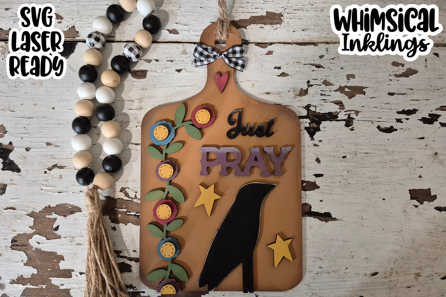 Just Pray Sign Laser SVG