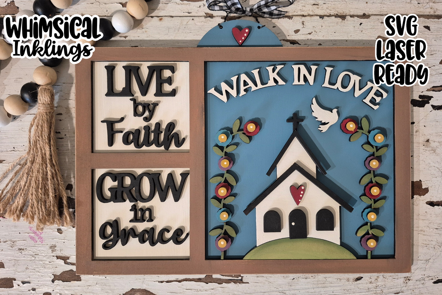 Live By Faith Sign Laser SVG