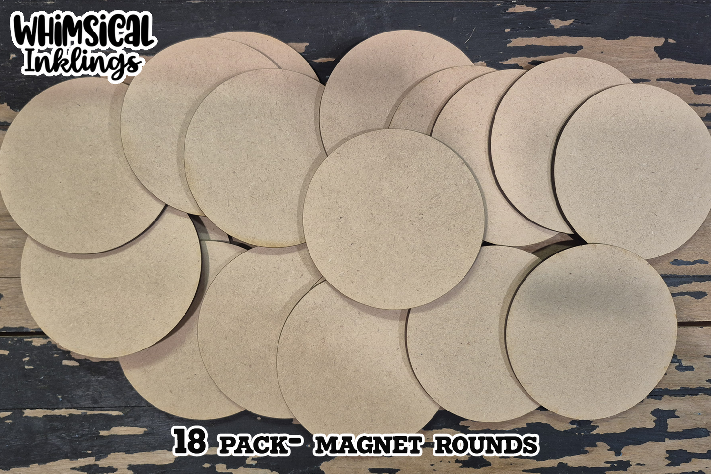 Round Magnet Wood Kit Bulk Pack- DIY Wood