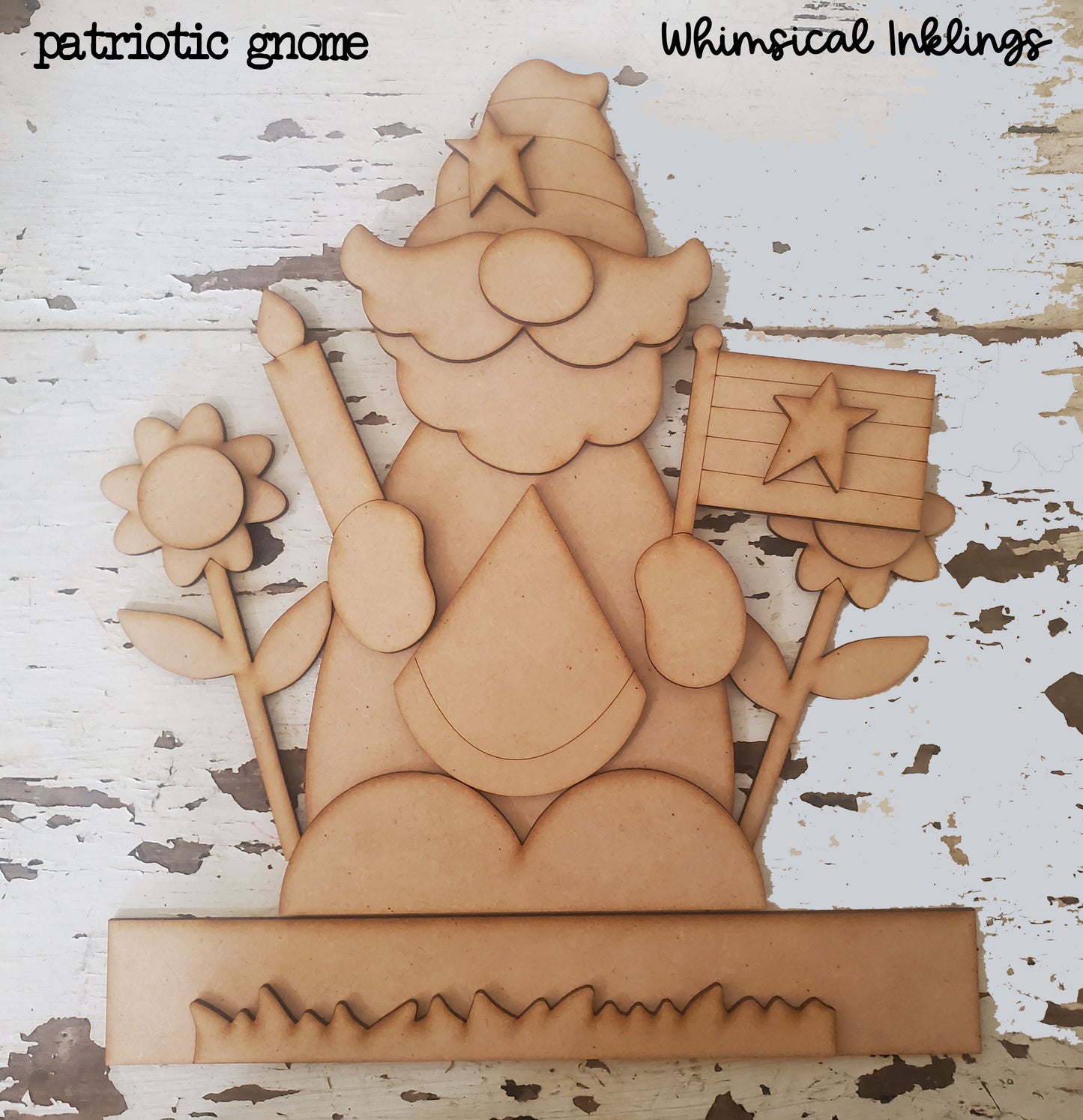 Patriotic Gnome Standup Laser SVG| Exclusive|Summer Laser SVG