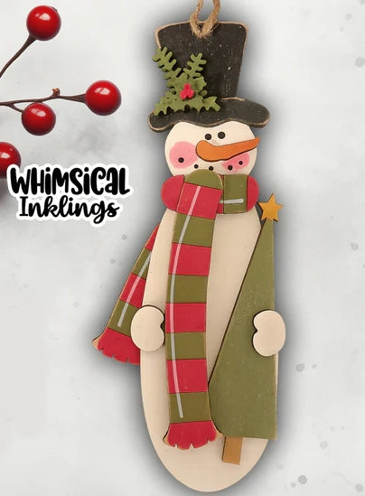 Prim Tree Snowman DIY Wood Kit