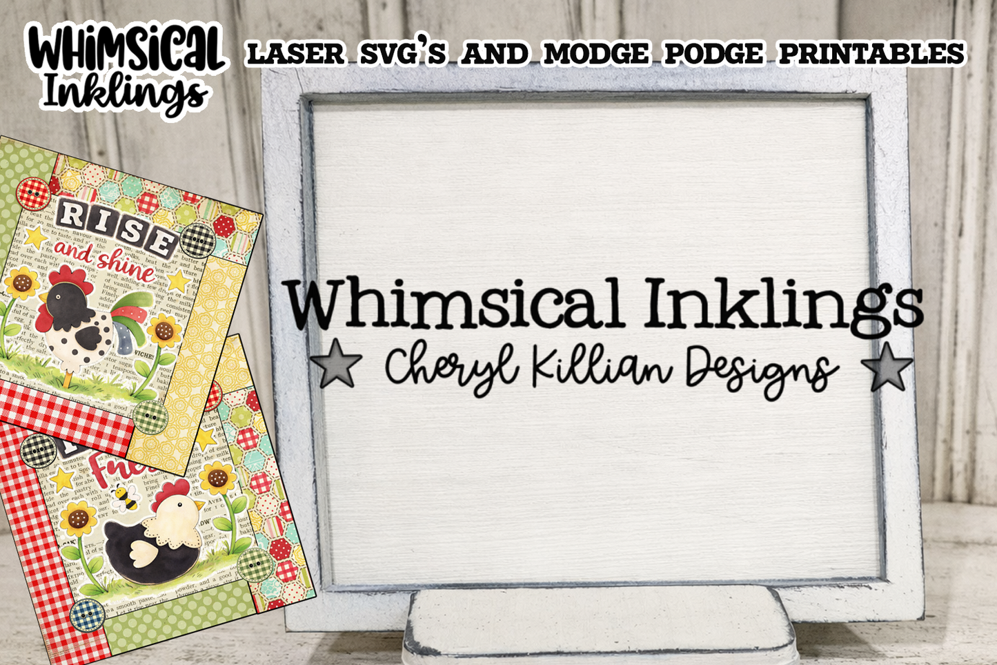 Rise and Shine Frame and Stand SVG and modge Podge Printables| Laser SVG