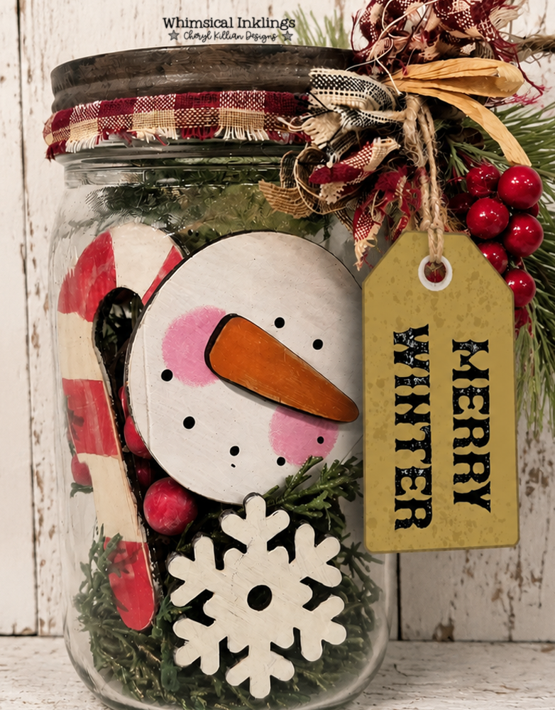 Snowman In a Jar DIY Wood Kit