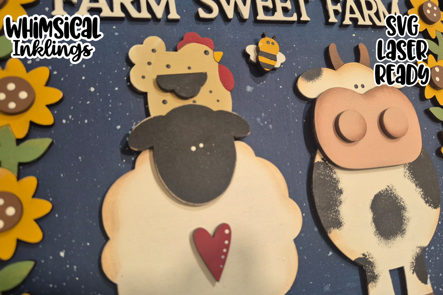 Sunflower Farm Sweet Farm Sign Laser SVG