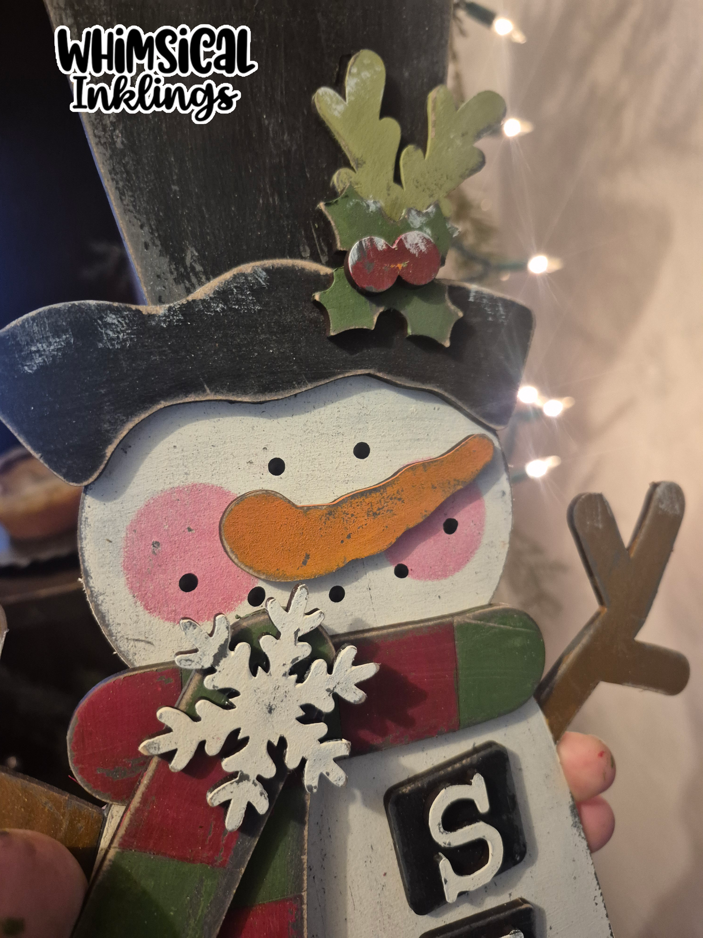 Top Hat Prim Snowman Sign Laser SVG