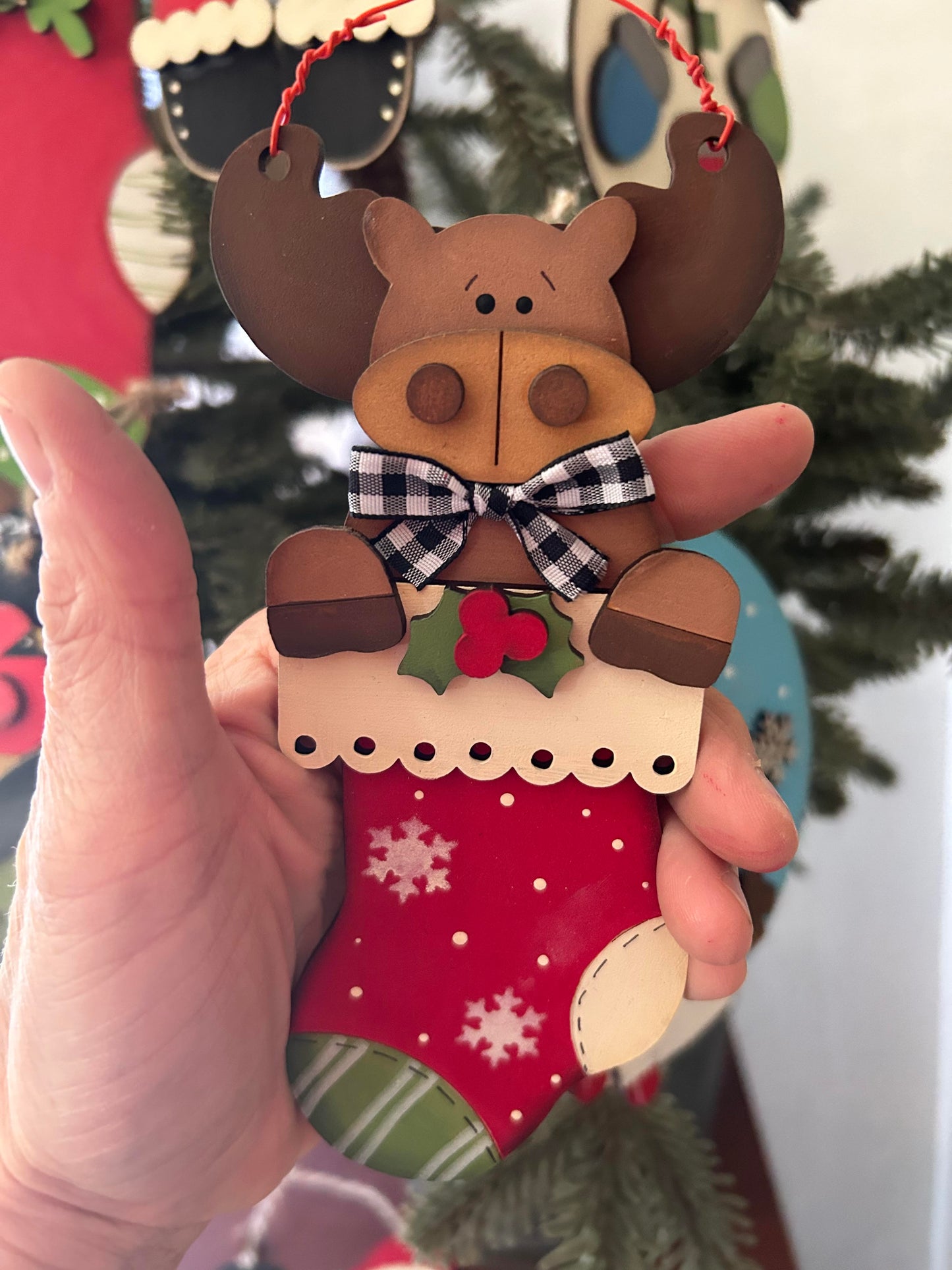 Moose Stocking Ornament Laser SVG