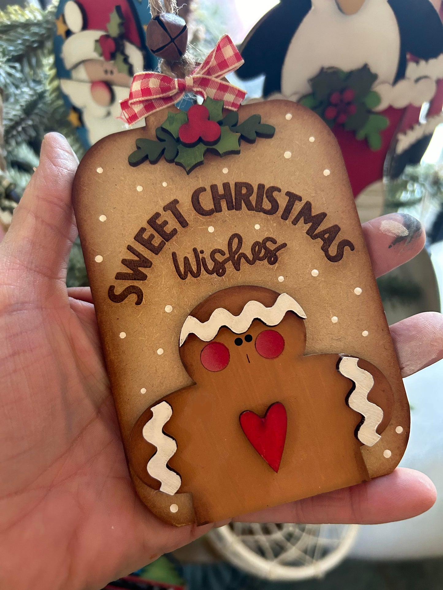 Sweet Christmas Wishes Ginger Ornament Laser SVG