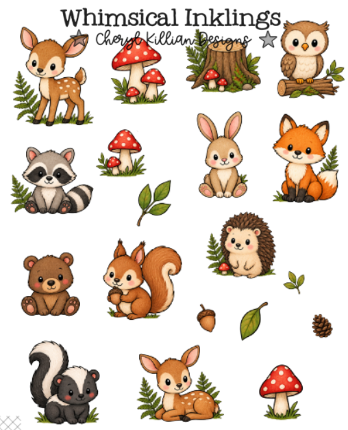 Woodland Critter Sticker Pack| Forest Stickers