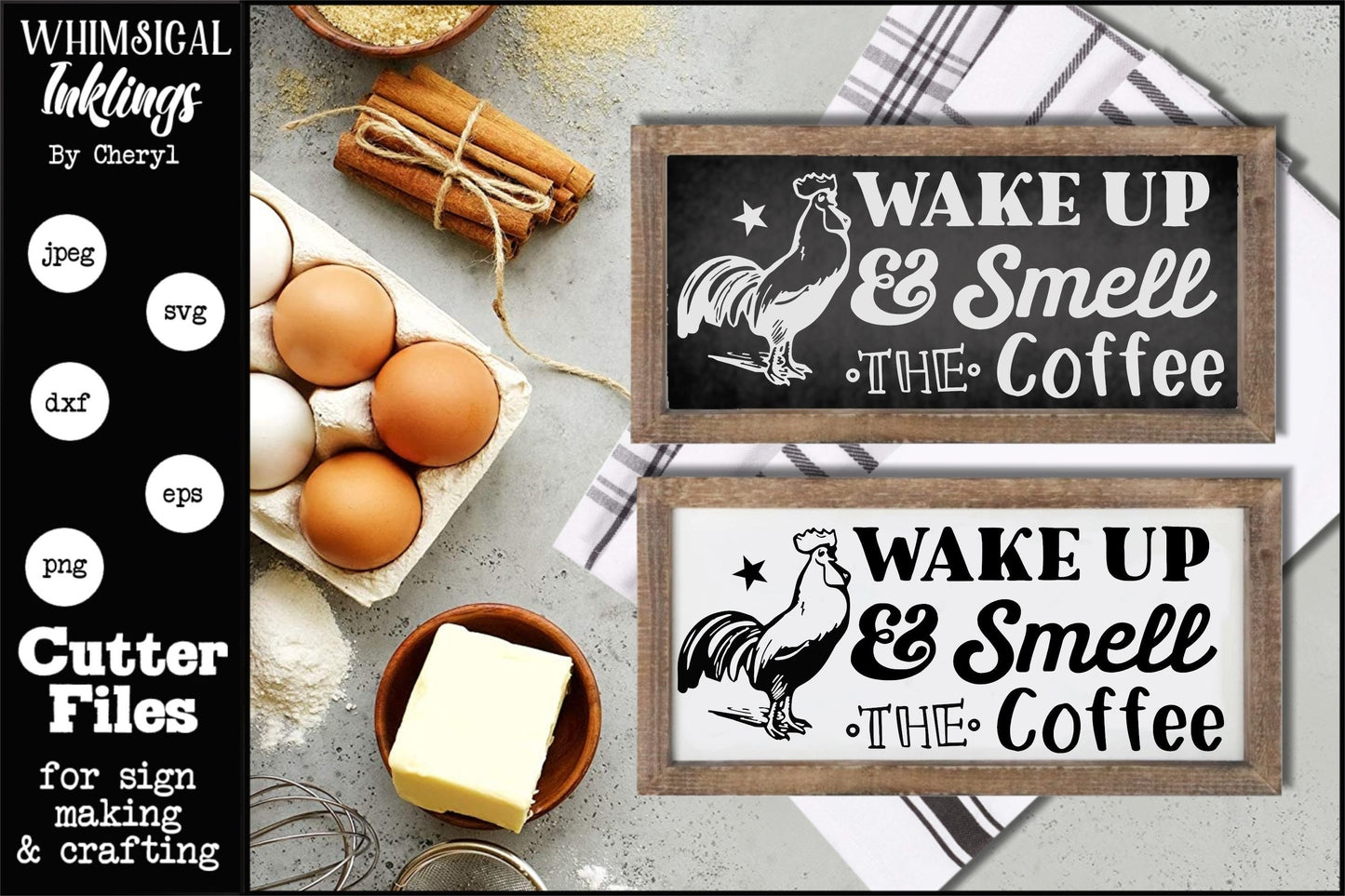 Wake Up And Sell The Coffee-  SVG Cutter File for use with Cricut, Silhouette, and other Vinyl Cutting Machines, Commercial Use Allowed
