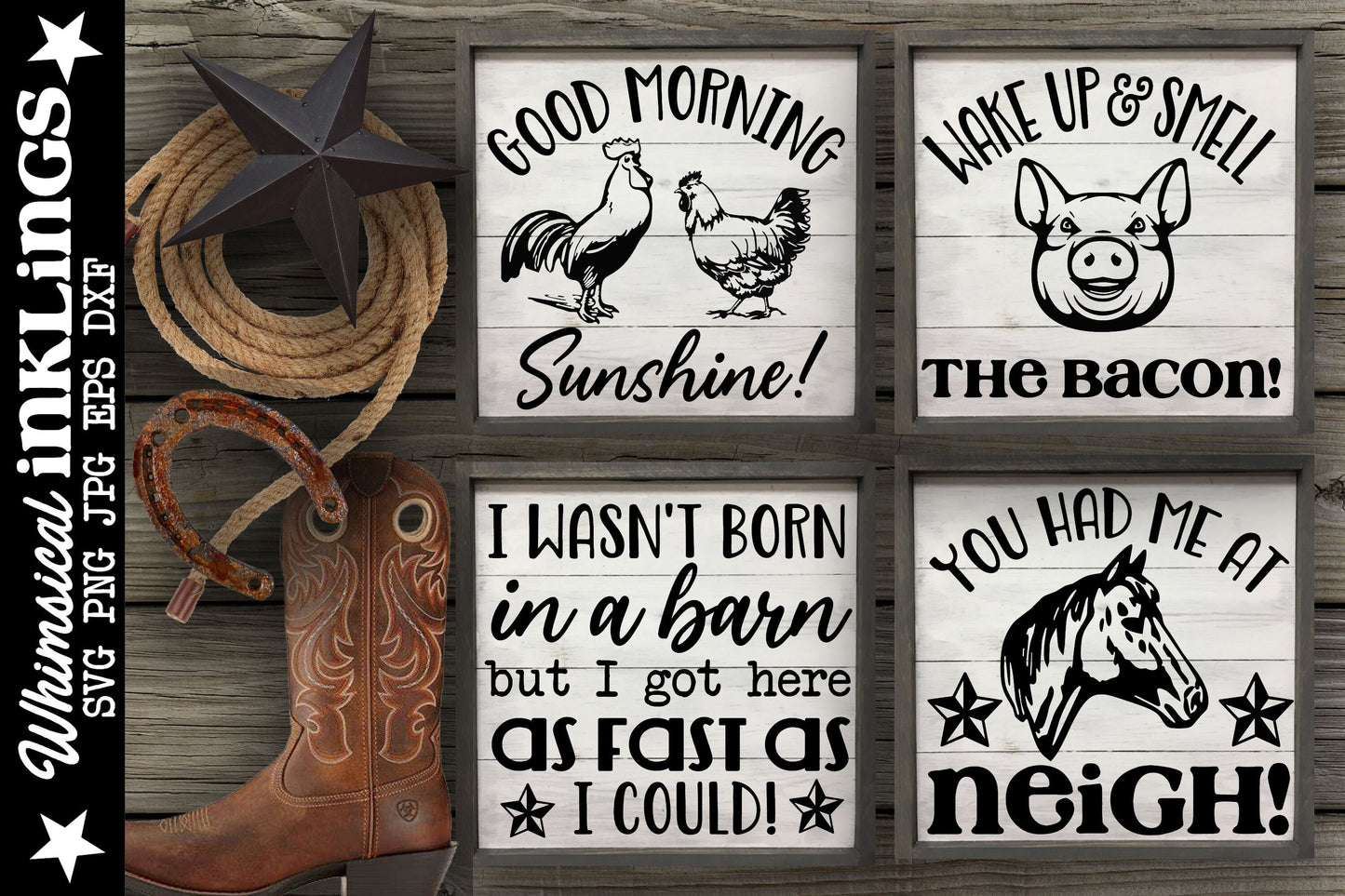 Farmhouse Fun - SVG Cutter File Set for use with Cricut, Silhouette, and other Vinyl Cutting Machines, Commercial Use Allowed