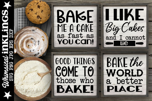 Bake Me A Cake- Baking Sign SVG Set  Cutter File for use with Cricut, Silhouette, and other Vinyl Cutting Machines, Commercial Use Allowed