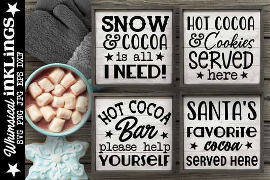 Cocoa Bar SVG Set- Cutter File for use with Cricut, Silhouette, and other Vinyl Cutting Machines, Commercial Use Allowed